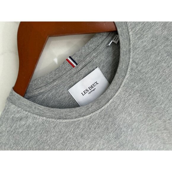 LES DEUX Marais T-Shirt Cotton Gray Crewneck Size Small - Picture 6 of 8